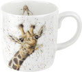 Royal Worcester Wrendale Designs 14 oz Mug, Lofty with Giraffe Illustration - Floral Animal Mug for Cottagecore Kitchens - Microwave, Dishwasher, Freezer Safe Fine Bone China Drinkware