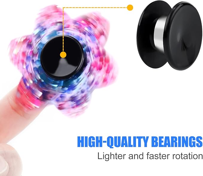 NiArt Fidget Spinner Toy DIY Bearing with Caps Set 22-Pack, MR137 0.5" Single-Sealed Chrome Steel Bearing Balls Replacement High Speed 13mmx7mmx4mm Epoxy Resin Casting Craft Skateboard Stress Reliever