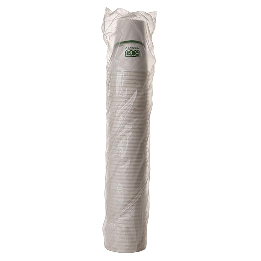 ECO PRODUCTS Compostable Disposable GreenStripe 16oz Coffee Cups, Case of 1000, White Single Wall Hot Paper Cup, Plant Based PLA Lining, Biodegradable