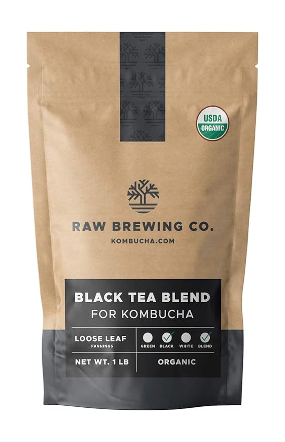 Kombucha.com Certified Organic Loose Leaf Tea - Kombucha Brewing Blends (Black Tea Blend, 1 Pound). Makes up to 50 gallons.