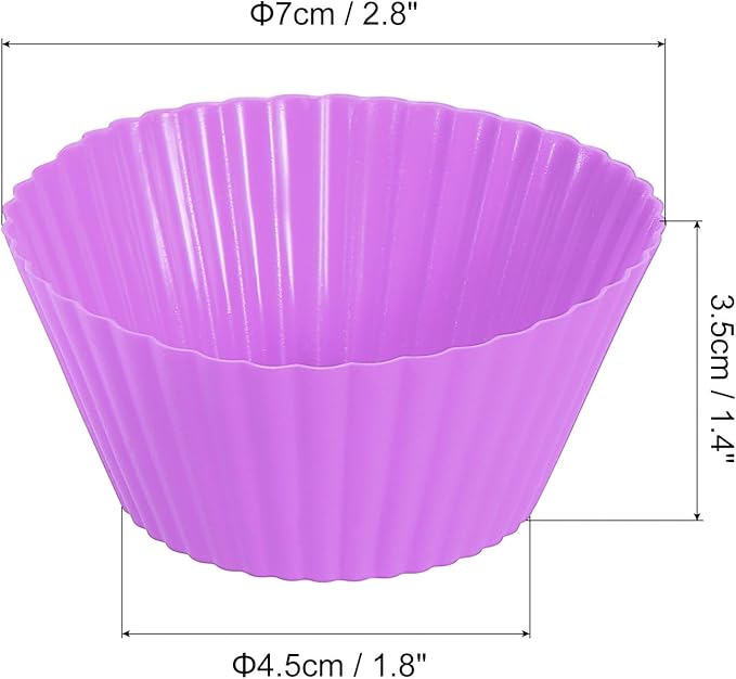 uxcell 18Pcs Silicone Cupcake Liners, Non-Stick Baking Cups, for Cooking Eggs, Baking Muffins and Make a Cake(Purple)