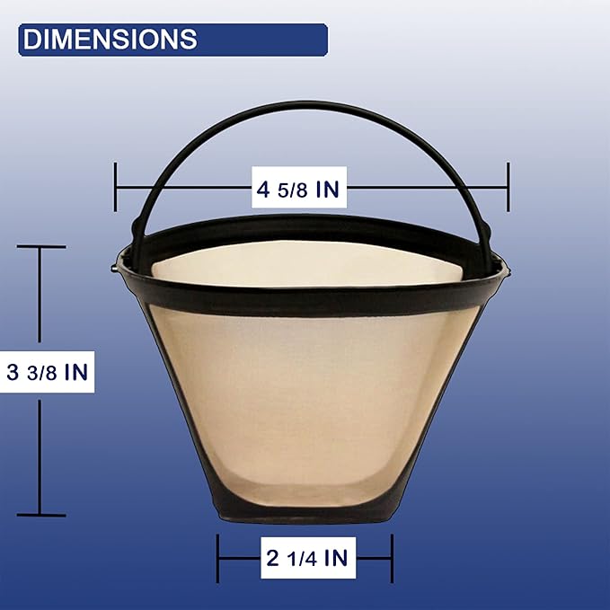 GoldTone Brand Reusable No.4 Cone Style Replacement Cuisinart Coffee Filter replaces your Permanent Coffee Filter for Cuisinart Machines and Brewers (2 Pack)
