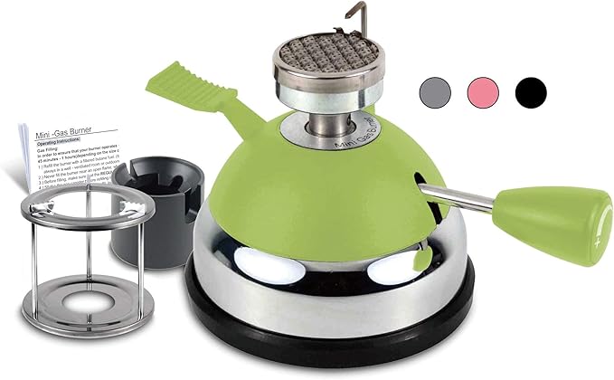 BLUEFIRE Butane Mini Burner for Tabletop Coffee Siphon Syphon/w Furnace Stand and Assembly Rack Ceramic Windproof Torch Head Portable Cooking Stove Espresso Maker Chafing Soup Tureens Fondue