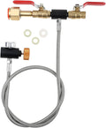 CGA320 G1/2 Co2 Cylinder Refill Adapter Hose, CO2 Refill Adapter Fill Station Connector Kit, CGA320 to TR21-4, 32inch Hose Dual Valve with Gauge