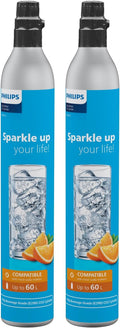 CO2 Canisters for Soda Maker, Philips 60L Threaded Refill Co2 Cylinder for Carbonated Water Machine, Compatible with All Screw-In Sparkling Water Maker, Refillable Co2 Cartridges