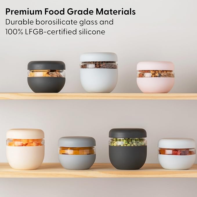 W&P Porter Seal Tight Glass Lunch Bowl Container w/ Lid | Cream 24 Ounces | Leak & Spill Proof, Soup & Stew Food Storage, Meal Prep, Airtight, Microwave and Dishwasher Safe, BPA-Free