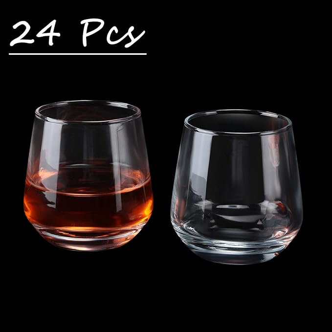 Zopeal 24 Pack Shot Glasses 3.25 oz Tequila Heavy Base Whiskey Tasting Glass Cups Small Liquor and Spirit Bar Shooter for Drinking Tasting Espresso Beer Juice