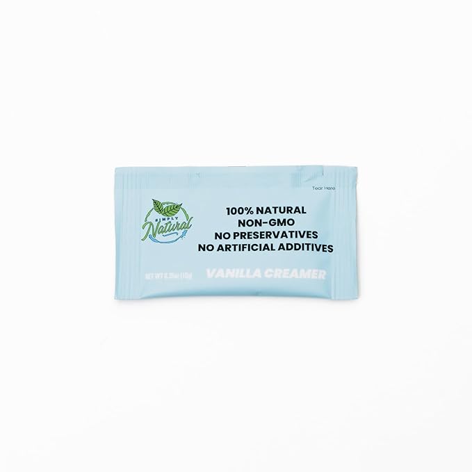 Simply Natural Vanilla Sweetened Condensed Milk Creamer Single-Serve 10 grams sachet, All Natural Coffee/Tea Creamer (70 sachets bag, Vanilla flavor)