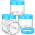 Patelai 4 Pieces Round Wide-mouth Leak Proof Plastic Container Jars with Lids for Travel Storage Makeup Beauty Products Face Creams Oils Salves Ointments DIY Making(8 Ounce,Blue)