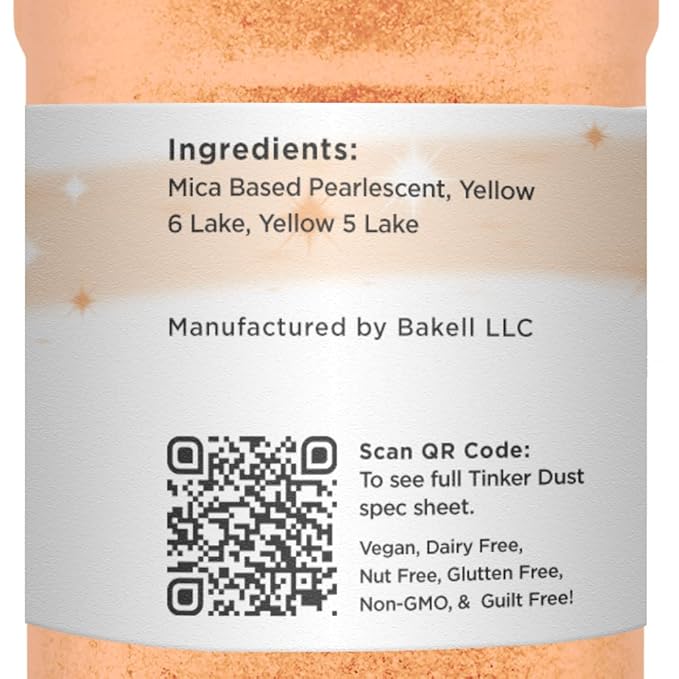 Neon Orange BAKELL Edible Glitter, 45 Grams | TINKER DUST Edible Glitter | KOSHER Certified | 100% Edible Glitter | Cakes, Cupcakes, Cake Pops, Drinks, Dessert Vegan Glitter & Dusts (45g Shaker, Neon Orange)