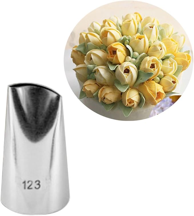 5 piece Stainless Steel Rose Flower Piping Tips Piping Nozzles Cake Decorating Supplies Cookies Cupcake Icing Decorating Supplies Decorating Kits Frosting Icing Tips Baking Set Tools #4