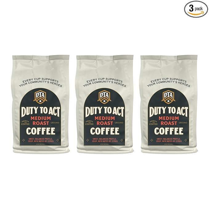 Duty to Act Medium Roast Ground Coffee, 2 lbs (Pack of 3)