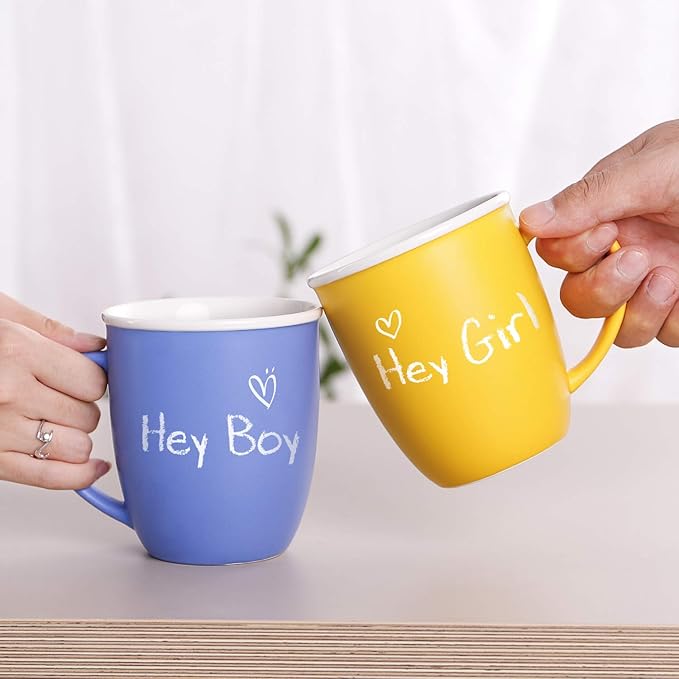 LIFVER 19 oz Large Coffee Mugs Set of 6, Valentines Day Gifts for him her, Assorted Colored Mugs with Handle, Matte Ceramic Large Cups for Coffee Tea Cocoa, Housewarming Decor Gift