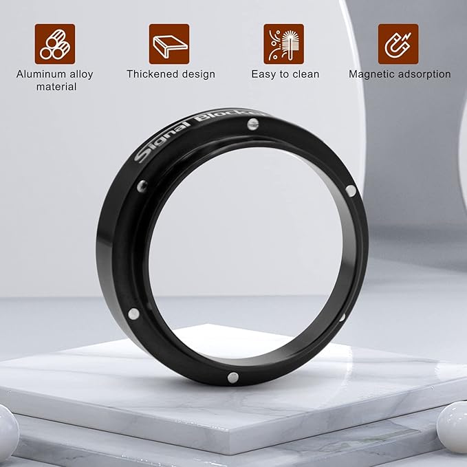 51mm Espresso Dosing Funnel: 51mm Portafilter Funnel Magnetic Coffee Dosing Ring Aluminium Metal | Espresso Machine Accessories Bundle Including Espresso WDT Tool