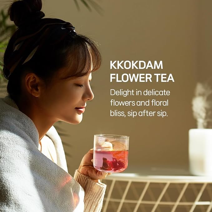 KKOKDAM Fancy Tea Gift Set – Korean Mint Blooming Flowers from South Korea - 5 Premium Flower Tea Sticks, Perfect as Unique Gifts or Gifts for Women