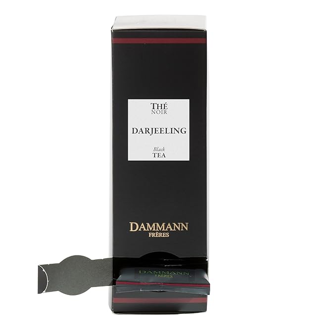 Dammann Freres Satchets, Darjeeling Tea Bags, Premium French Gourmet Black Tea, Individually Wrapped, 24 Count (Single Pack)