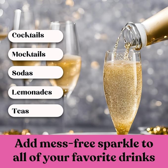 Simple Goodness Sisters Simple Syrup, Organic Cane Sugar, Syrup for Cocktails & More (20 Servings, Sparkle)
