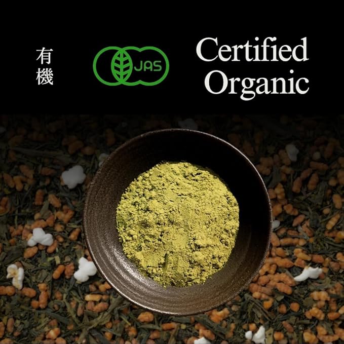 YEDOENSIS Genmaicha Powder - Organic Japanese Brown Rice Green Tea Powder, JAS Certified Organic Vegan Gluten-Free (40g)