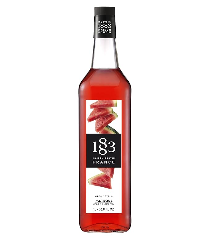 1883 Watermelon Syrup for Drinks, Made in France, 1 Liter Glass Bottle