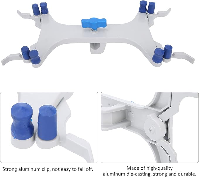 Aluminum Burette Clamp Accessory Dual Burette Aluminum Rubber Clip Holder Burette Clip Titration Stand Accessories Aluminum Butterfly Clip Titration Clip Buret Clamp