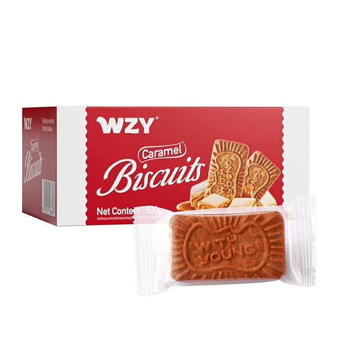 WZY Gourmet Caramelized Biscuit Biscotti Cookies Vegan Non-GMO Project Verified 17.6 OZ (500g) Perfect Crunch for Coffee Tea Snacking & Desserts Crunchy Buttery & Delicious (17.6 OZ (500g))