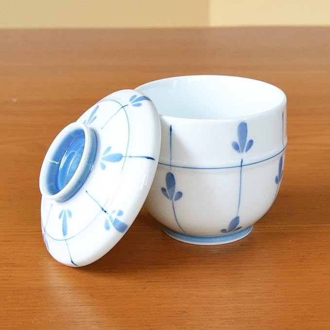 有田焼やきもの市場 Chawanmushi Cups with Lids Set of 2 Japanese Chawan Mushi Arita Imari ware Made in Japan Mebae