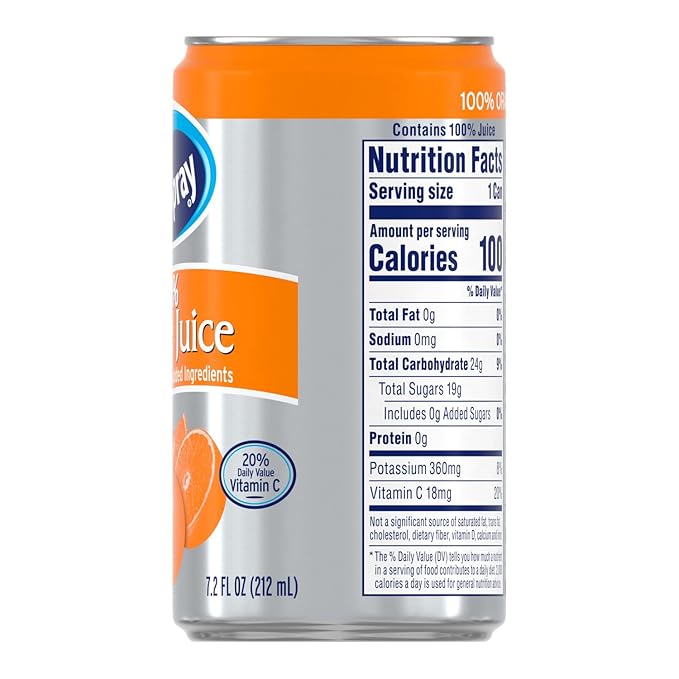 Ocean Spray 100% Orange Juice, 7.2 oz Cans (Pack of 24)