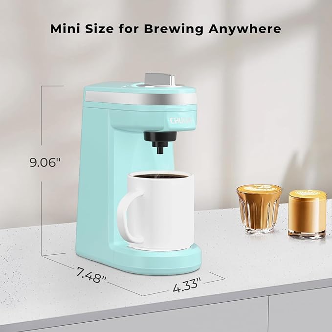 CHULUX Mini Coffee Maker for K Capsule, Single Serve Coffee Maker for One Cup Americano, Lightweight Pod Coffee Machine, Aqua