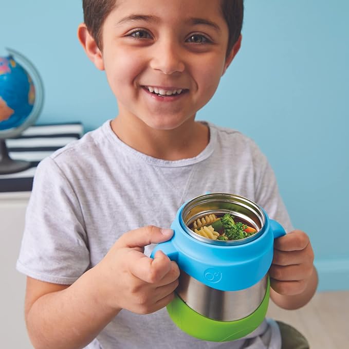 b.box Insulated Food Jar with Spork for Toddlers | Easy Open Container for Toddlers | Stainless Steel, 5hrs + of Perfect temperatures | Dishwasher Safe, BPA Free (Strawberry Shake, 11 oz)