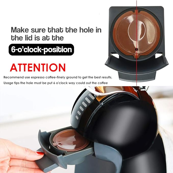 BRBHOM 6 Refillable Coffee Capsule Reusable Coffee Filter Compatiable with Do l*e Gu*to (coffee capsule 6 pcs Brown)