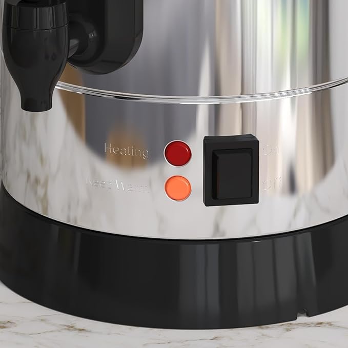 Commercial Coffee Maker Machine Urn -10L Large Percolator Pot Dispenser With Double-Wall Stainless Steel, Quick Brew, Stays Hot - Also for Water, Tea, Beverage At Events & Catering - 60 Cup