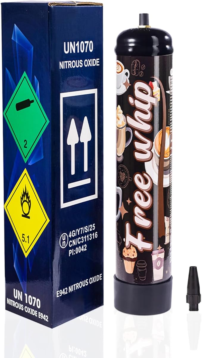 640g Cream Chargers 1.1L 99.99% Purity Food Grade Premium Whip Cream Cartridge With Nozzle(1 Cylinder)