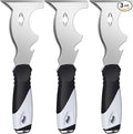 Mister Rui Paint Scraper, 3 Pack Multi Use Paint Tools Putty Knife 10 in 1, Paint Scraper Tools for Painting, Metal Scraper with Hammer End, Taping Knife, Spackle Tool