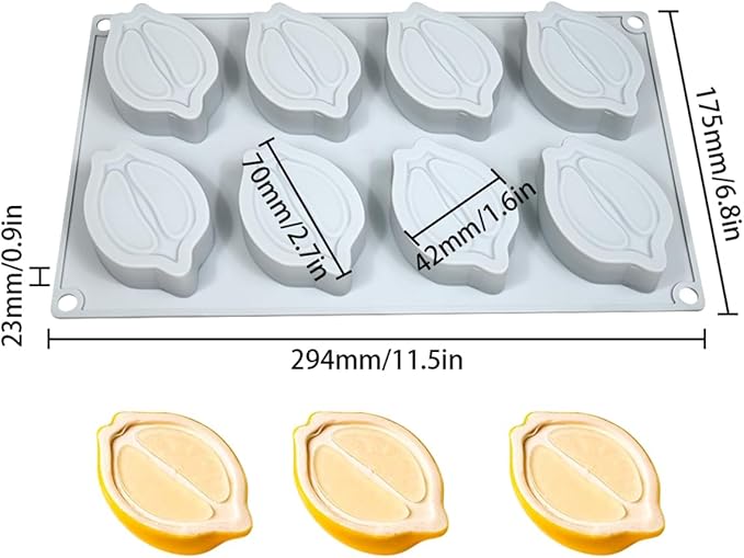 mostsom 3D Lemon Silikone Cake Mold For Baking Mousse Desserts Bakeware Cake Decorating Tools (I_ Lemon)