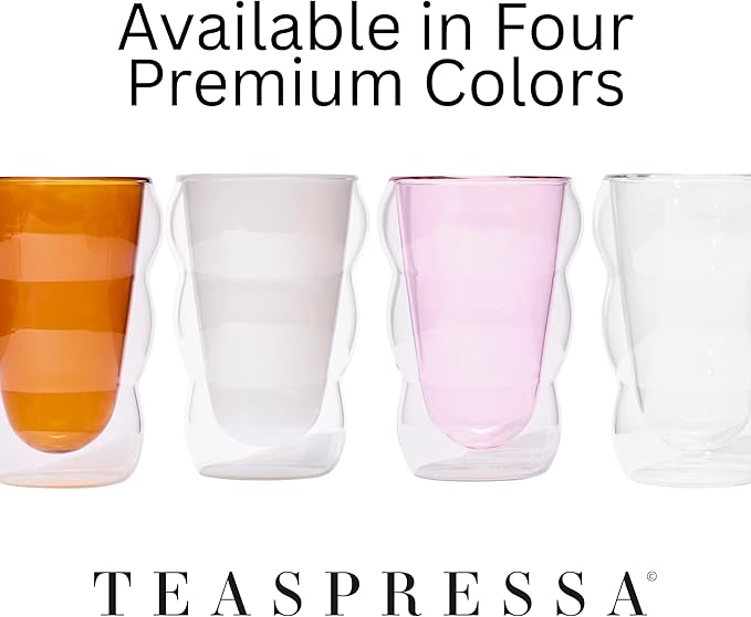 Glass Cloud cups 12 oz Double Wall Insulated Glass Cups - heat-resistant borosilicate glass -perfect for iced teas, lattes, and all your favorite sips (Clear)