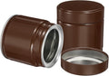 uxcell 2Pcs Round Tea Canisters, 3" x 3" Airtight Metal Tea Containers for Loose Tea, Coffee Beans, Spices - Durable, Compact, and Stylish Storage Tea Tin (Brown)