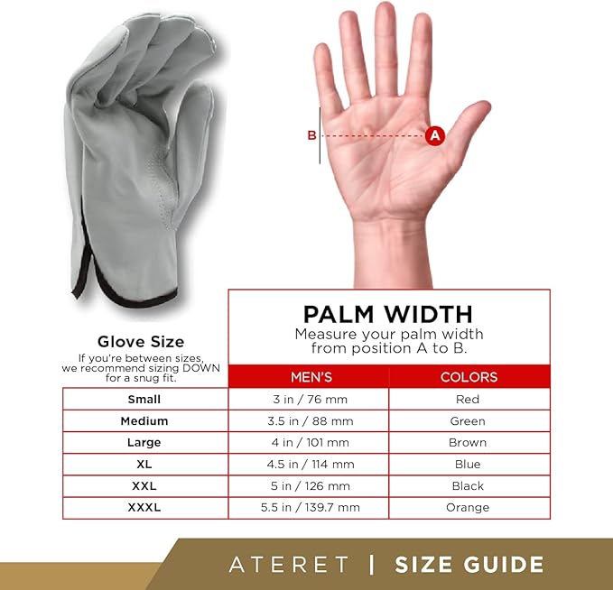 ATERET 120 Pairs Medium Heavy Duty Durable Cowhide Leather Work Gloves I Driver Gloves for Truck Driving, Warehouse, Gardening, Farming