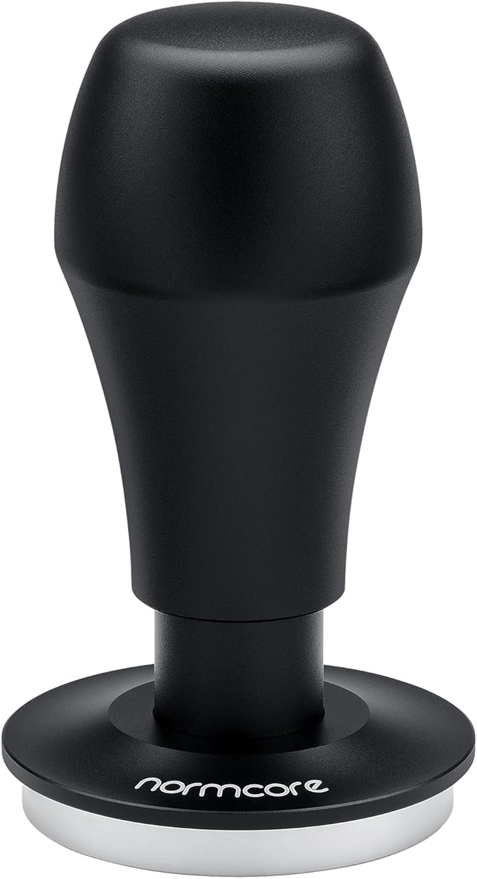 Normcore 49.7mm Coffee Tamper V4.1, Spring-loaded Tamper with Click Feedback For La Pavoni Pre-Millennium, ROK Espresso Maker, Black