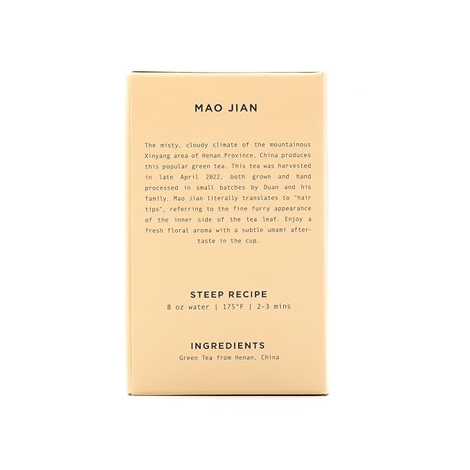 Onyx Coffee Lab Mao Jian Tea Bags (12 Count) – Chinese Green Tea Blend w/Floral & Umami Notes – Relaxing Specialty Tea