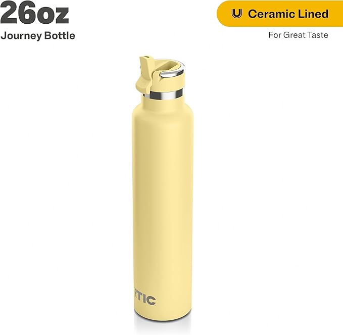 RTIC 26oz Journey Bottle Metal Stainless Steel Vacuum Insulated, BPA Free, Reusable, for Water, Hot and Cold Drinks, Travel, Sports, Camping, Sunlight