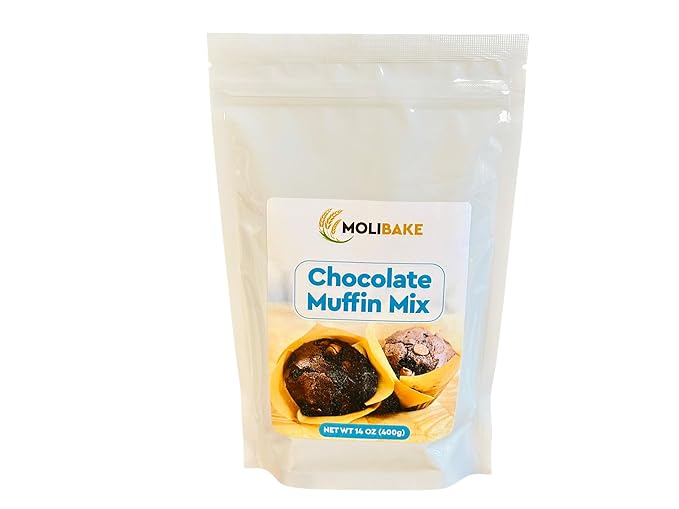 Molibake Chocolate Muffin Mix - Pack of 1 – Premium Chocolate Muffins Baking Mix with Cocoa Powder and Real Chips for Home Oven and Maker – 14 oz – Easy-to-Use Mix for Fluffy, Bakery-Style Homemade