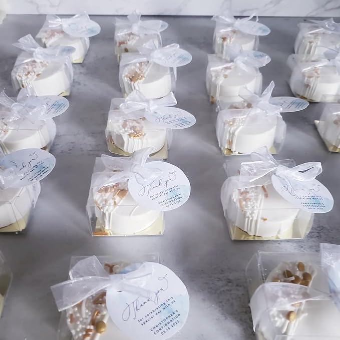 RomanticBaking 150 Pack 2.17x2.17x1.38 Inches Single Macaron Boxes Brownie Boxes Moon Cake Boxes Small candy boxes for wedding favors