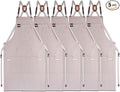 5 Pack Kitchen Apron, Work Apron, Canvas, Multiple Pockets, Gardening, Painting, BBQ, Artist, Carpenter, Sizes M to XXL, Grey