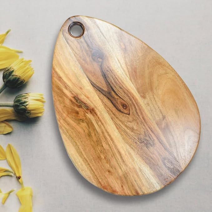 Premium Handcrafted Wood Cutting Board and Chopping Board for Meat, Cheese Board, Vegetables, Bread, and Charcuterie - Decorative Wooden Serving Board(15.5x11.0 Inch)