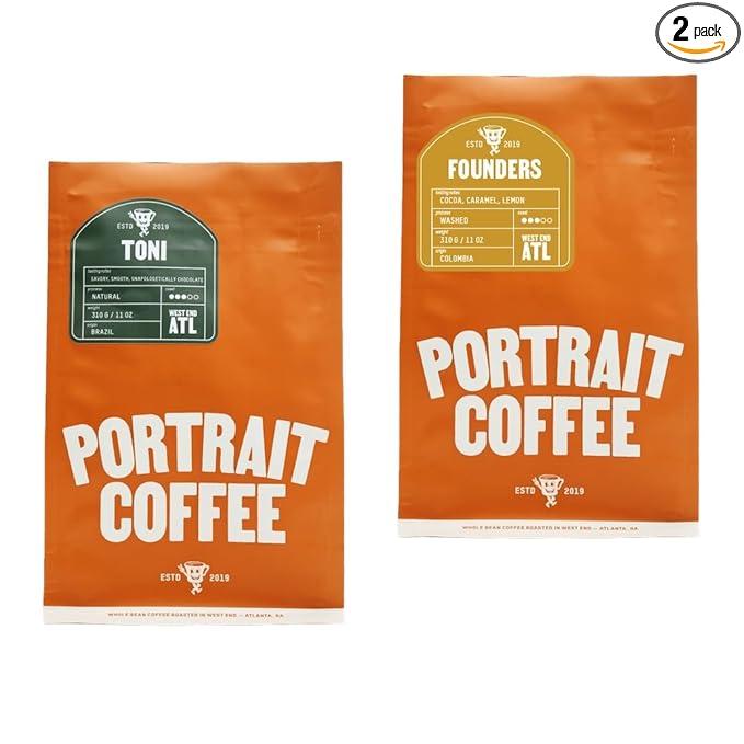 Bean Box Atlanta Coffee Sampler, 2-Pack - Roasted by Portrait, Gourmet Arabica Coffee, Variety Pack - Whole Bean