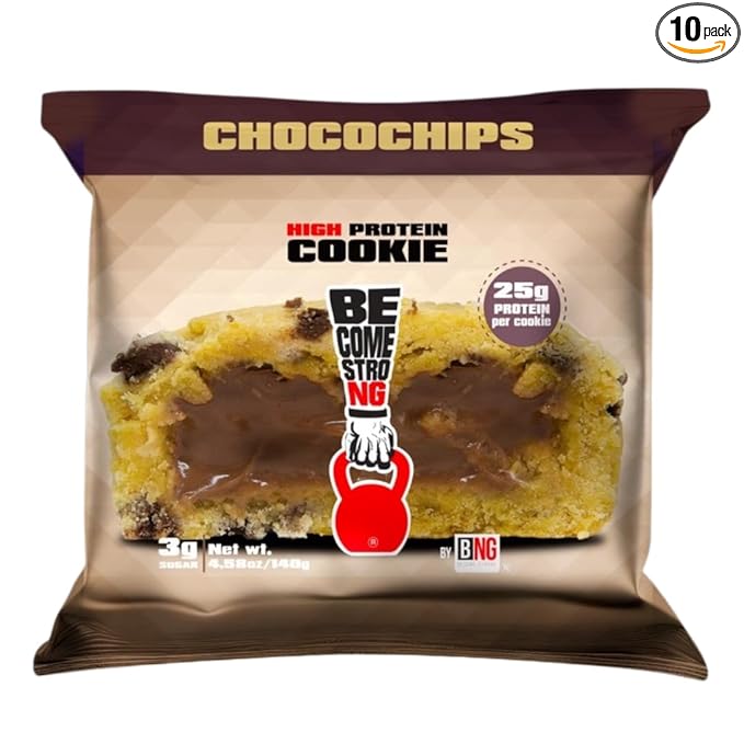 Become Strong High Protein Cookies, 25g Protein, 3g Sugar, BNG Cookies (10 ct.) (Chocolate Chips)