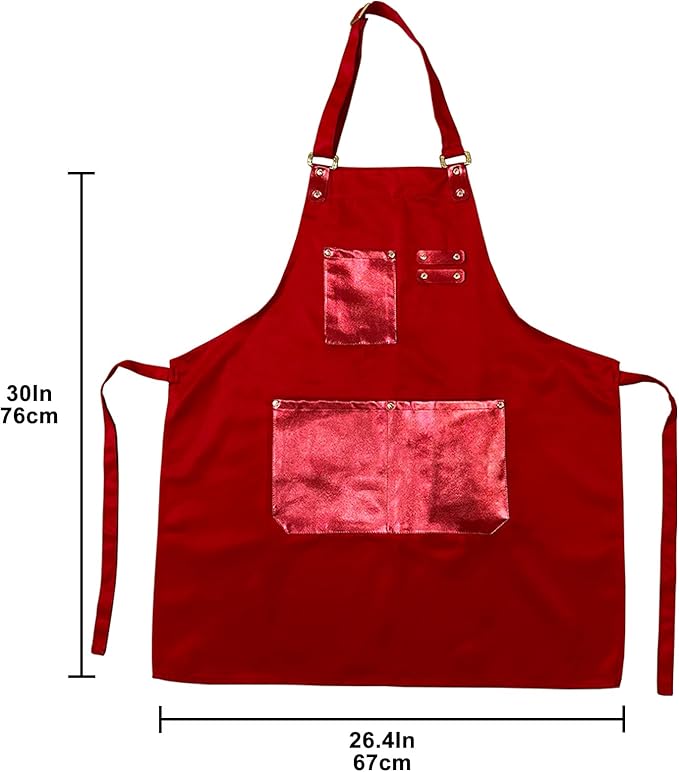 Barista Waitress Chef Cooking Aprons Waterproof Canvas Hair Stylists Apron with 3 Pockets for Women