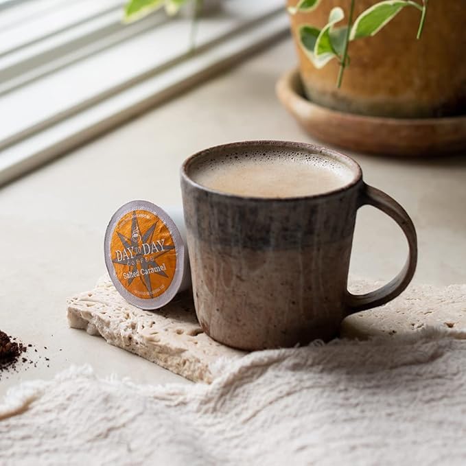 Day To Day 12-Count Salted Caramel, Light Roast Single Serve Coffee Pods for K-Cup Keurig Brewers