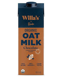 Willa's Organic Oat Milk - Chocolate Unsweetened Cacao Oatmilk, Non-GMO, Shelf Stable, Low Sugar, Non-Dairy Milk, Made from Whole Grain Oats, No Oil, No Gums, 32oz, Pack of 1
