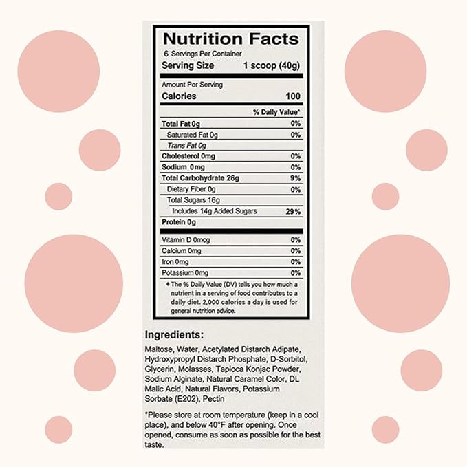 Instant Brown Sugar Boba, 70% Fewer Calories, Made with Konjac and Tapioca, Brown Sugar Boba Pearls for Boba tea, Shakes and Dessert, Plant-Based 6 Ready-to-Eat Pouches (240g)
